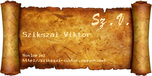 Szikszai Viktor névjegykártya